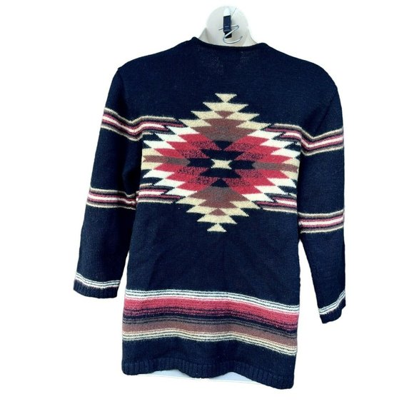 Vtg WOOL Southwest Aztec Susan Bristol Cardigan Size XL Sweater 90s - Picture 2 of 7